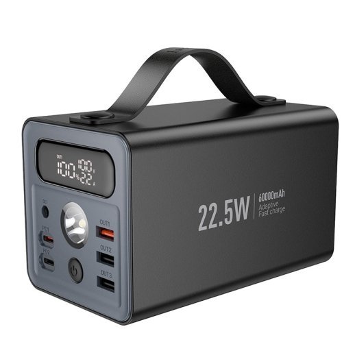 Універсальна мобільна батарея (УМБ) HOCO J138 Distant PD 20W + QC 3.0 22.5W 60000 mAh, чорний