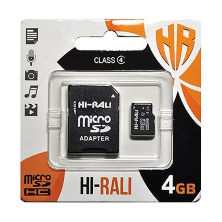 Карта пам'яті Hi-Rali MicroSDHC 4gb 4 Class & Adapter  Чёрный
