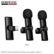 Бездротовий мікрофон BOROFONE BFK16A Winner dual-mic wireless microphone Type-C