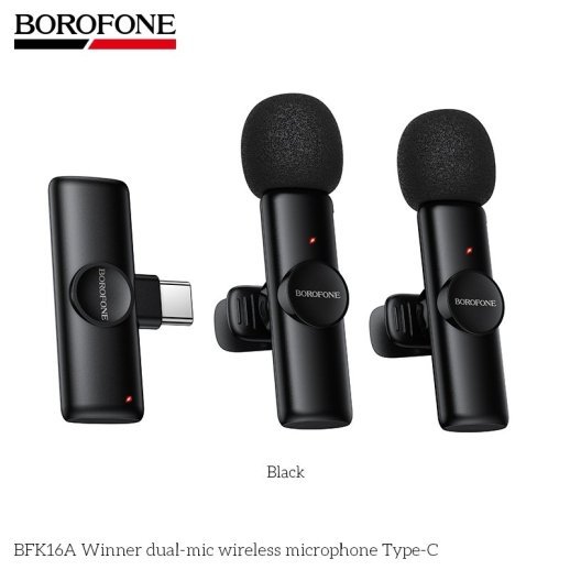 Бездротовий мікрофон BOROFONE BFK16A Winner dual-mic wireless microphone Type-C