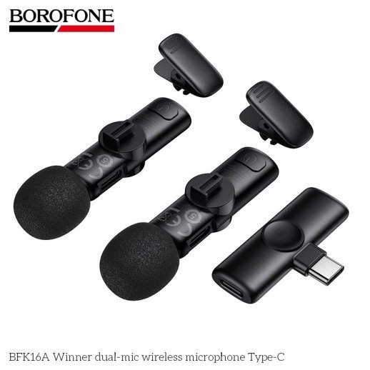 Бездротовий мікрофон BOROFONE BFK16A Winner dual-mic wireless microphone Type-C