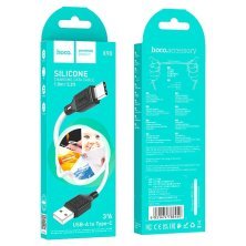 USB кабель HOCO X90 silicone USB - Type-C 1 MЕТР БIЛИЙ