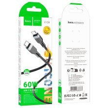 USB-C кабель HOCO X109 Type-C - Type-C SILICONE 60W, 3 метри, чорний
