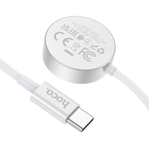 Бездротовий зарядний пристрій HOCO CW59 для Apple Watch / Samsung Watch, білий