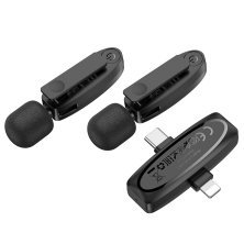 Бездротовий петличний мікрофон HOCO L15 Dual-mic clip-on Lightning / Type-C