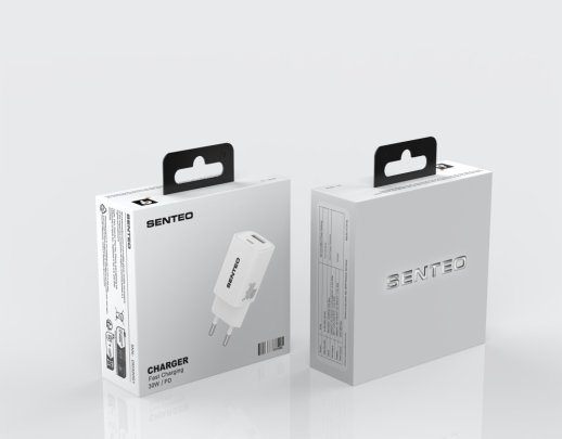 Сетевое Зарядное Устройство Senteo S-04 1USB-C+1USB-A PD 30W/18W QC3.0