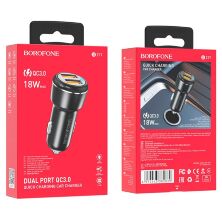 Автомобільний зарядний пристрій BOROFONE BZ17 Core dual port QC3.0 car charger