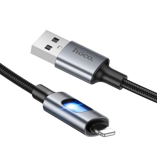 USB кабель HOCO U144 USB to Lightning, 27 Вт PD, довжина 1,2 м, чорний
