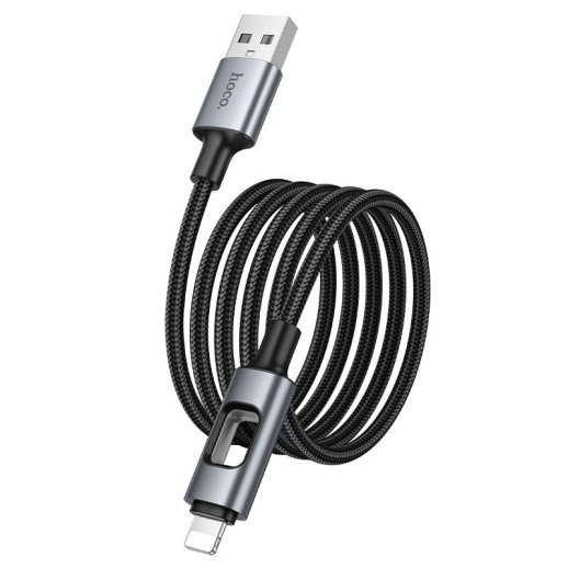 USB кабель HOCO U144 USB to Lightning, 27 Вт PD, довжина 1,2 м, чорний