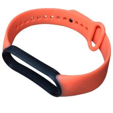 Ремінець силіконовий для XIAOMI MI BAND 5 / 6 / 7 двокольоровий 10_ORANGE-BLACK