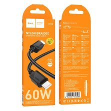 USB-C кабель HOCO X113 Type-C - Type-C 60W, 1 метр, чорний