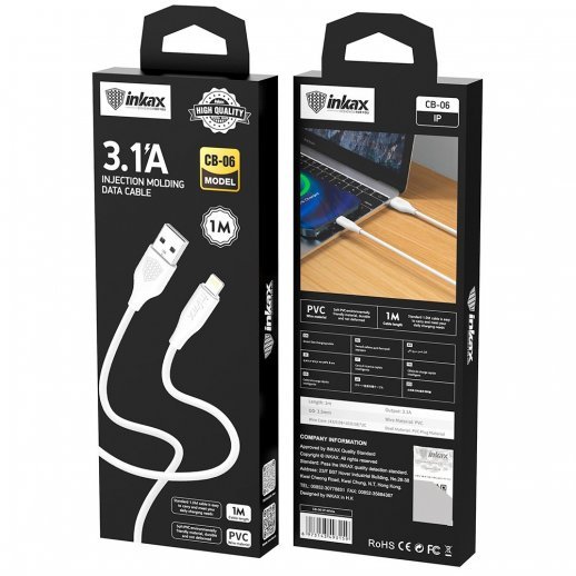 КАБЕЛЬ USB INKAX CB-06 IPHONE LIGHTNING 1 метр 3,1А