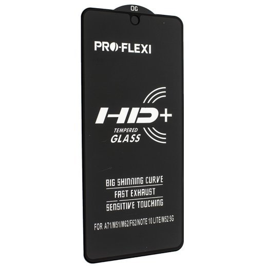 Захисне скло PRO-FLEXI HD+ SAMSUNG A71 | M51 | M62 | F62 | NOTE 10 LITE | M52 5G ЧОРНИЙ