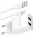 Мережевий зарядний пристрій Borofone BA53A 2*USB 2,1A + кабель USB - Lightning, білий