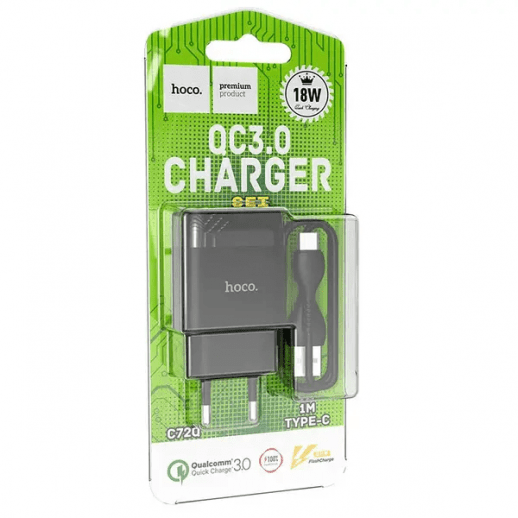 Мережевий Зарядний Пристрій Hoco C72Q 1USB QC3.0 Type-C
