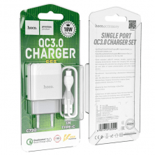 Мережевий Зарядний Пристрій Hoco C72Q 1USB QC3.0 Type-C