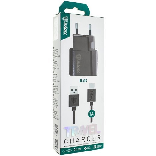 Мережевий зарядний пристрій INKAX CD-08 1.0A + USB кабель TYPE-C