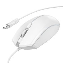 Мишка дротова HOCO GM37 Wonderful ігрова з підсвіткою, білий