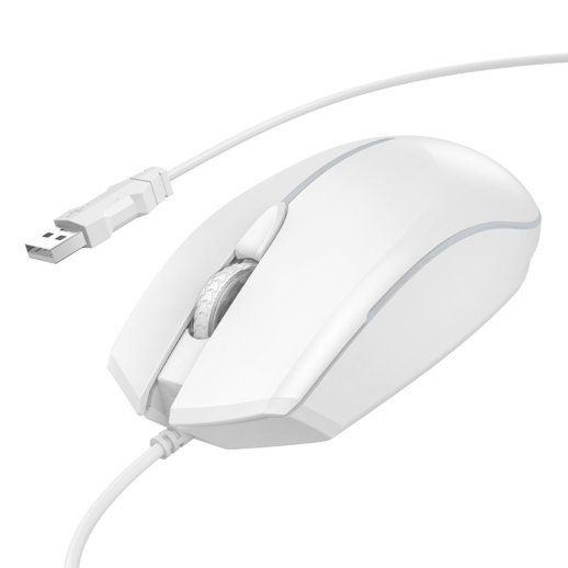 Мишка дротова HOCO GM37 Wonderful ігрова з підсвіткою, білий