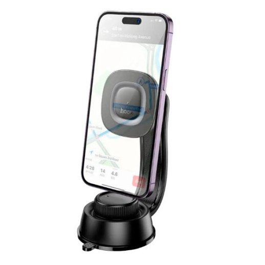 Автомобільний тримач HOCO HW31 Crown 15W магнітна бездротова швидка зарядка - клейка присоска на торпеду