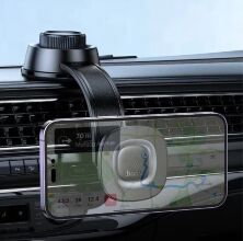 Автомобільний тримач HOCO HW31 Crown 15W магнітна бездротова швидка зарядка - клейка присоска на торпеду