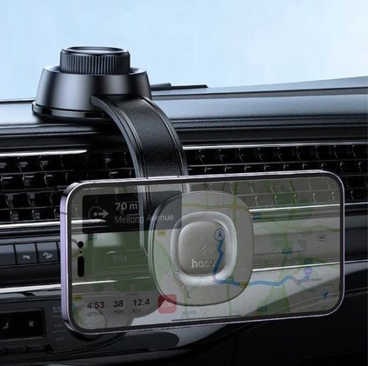 Автомобільний тримач HOCO HW31 Crown 15W магнітна бездротова швидка зарядка - клейка присоска на торпеду