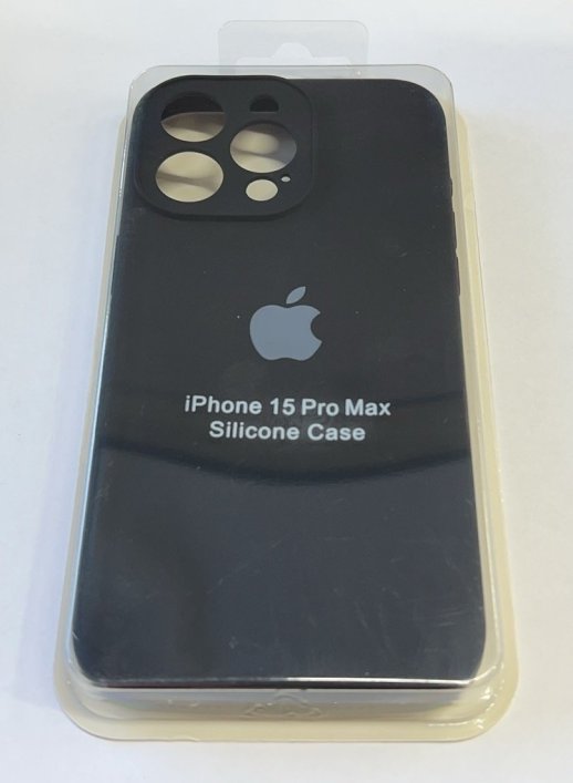 Чехол Silicone Case Copy Apple iPhone 15 Pro Max Square Black, 01