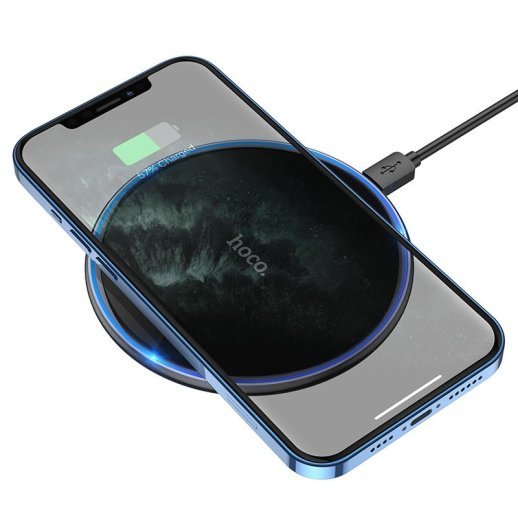 Бездротовий зарядний пристрій HOCO CW6 Pro Ultra-Thin Wireless Fast Charger 15W, чорний