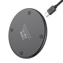 Бездротовий зарядний пристрій HOCO CW6 Pro Ultra-Thin Wireless Fast Charger 15W, чорний