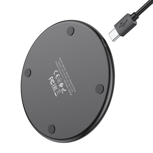 Бездротовий зарядний пристрій HOCO CW6 Pro Ultra-Thin Wireless Fast Charger 15W, чорний