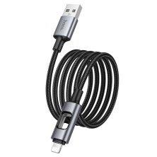 Кабель HOCO U144 (USB-A to Lightning), 27 Вт PD, довжина 1,2 м, чорний
