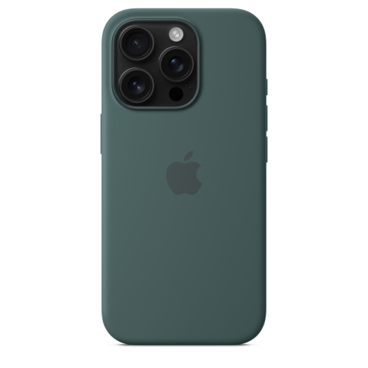 Silicone Case Original With MagSafe and Splash Apple iPhone 16 Pro with button Pacific Green