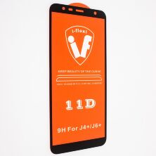 Захисне скло для телефону 11D 9H i-flexi SAMSUNG J4+ / J6+ (2018) в упаковці ЧОРНИЙ
