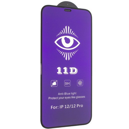Захисне скло 11D BLUE LIGHT APPLE IPHONE 12 | 12 PRO 6,1" ЧОРНИЙ