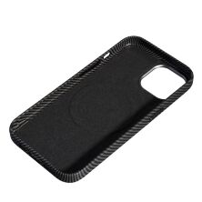 Накладка Leather Carbon With Magnetic для Apple iPhone 15 Black