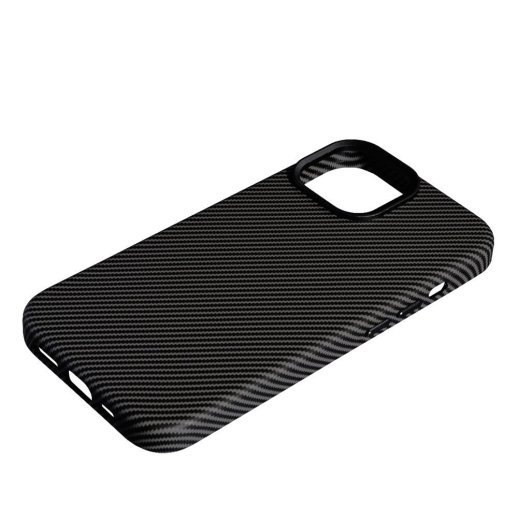 Накладка Leather Carbon With Magnetic для Apple iPhone 15 Black