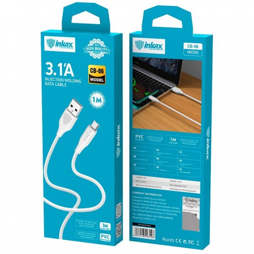 КАБЕЛЬ USB INKAX CB-06 MICRO 1 метр 3.1A