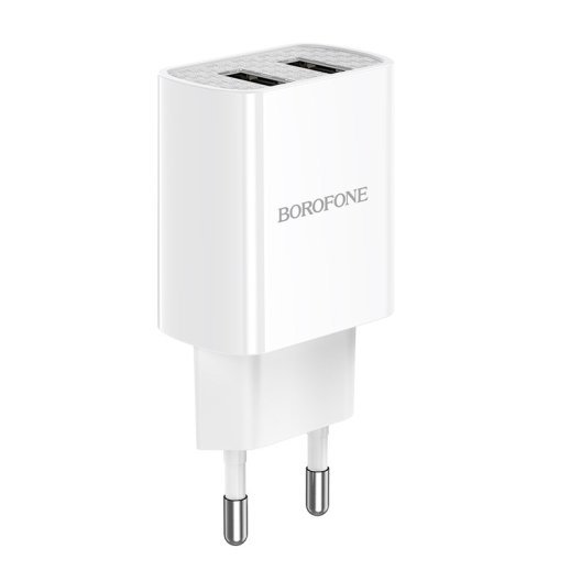 Мережевий зарядний пристрій Borofone BA53A 2*USB 2,1A, білий