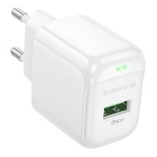 Мережевий зарядний пристрій BOROFONE BAS42A USB QC3.0, білий