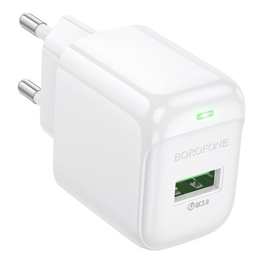 Мережевий зарядний пристрій BOROFONE BAS42A USB QC3.0, білий