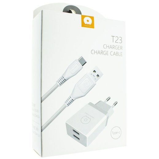 Мережевий зарядний пристрій WUW T23 2 USB + USB Type-C 2100 mA