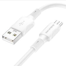 USB кабель BOROFONE BX80 2,4A charging data USB - micro USB 1 метр бiлий