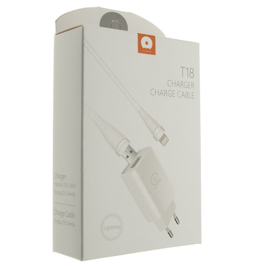 Мережевий зарядний пристрій WUW T18 1000 mA + USB Lightning