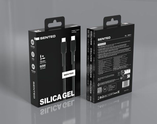 USB Cable Senteo SL-03 soft silicone USB C - USB C Cable 60w 1M 