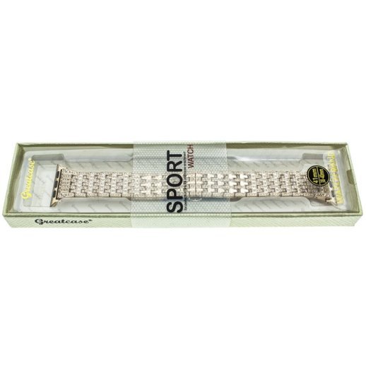 Ремінець металевий для годинника APPLE WATCH 38MM / 40MM / 41MM стрази rhinestones №1