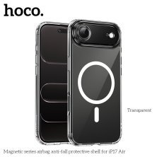 Силіконова накладка HOCO протиударна з MagSafe для APPLE iPhone 17 AIR, прозора