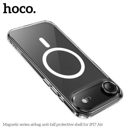 Силіконова накладка HOCO протиударна з MagSafe для APPLE iPhone 17 AIR, прозора