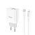 Мережевий зарядний пристрій HOCO C80A TYPE-C PD 20W + USB QC 3.0 + кабель TYPE-C - LIGHTNING, БІЛИЙ