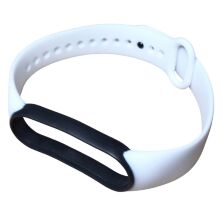Ремінець силіконовий для XIAOMI MI BAND 5 / 6 / 7 двокольоровий 12_WHITE-BLACK