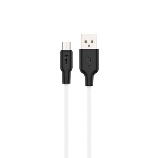 USB кабель HOCO X21 PLUS SILICONE USB - micro USB 1M БIЛИЙ